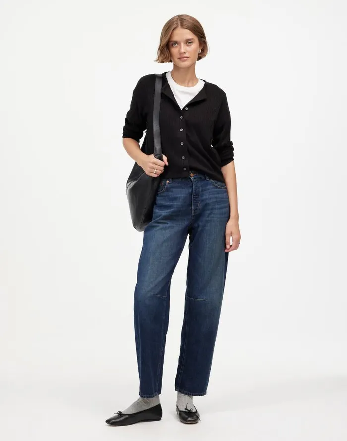 Women Relaxed ButtonFront Cardigan Jet Black Madewell Sweaters