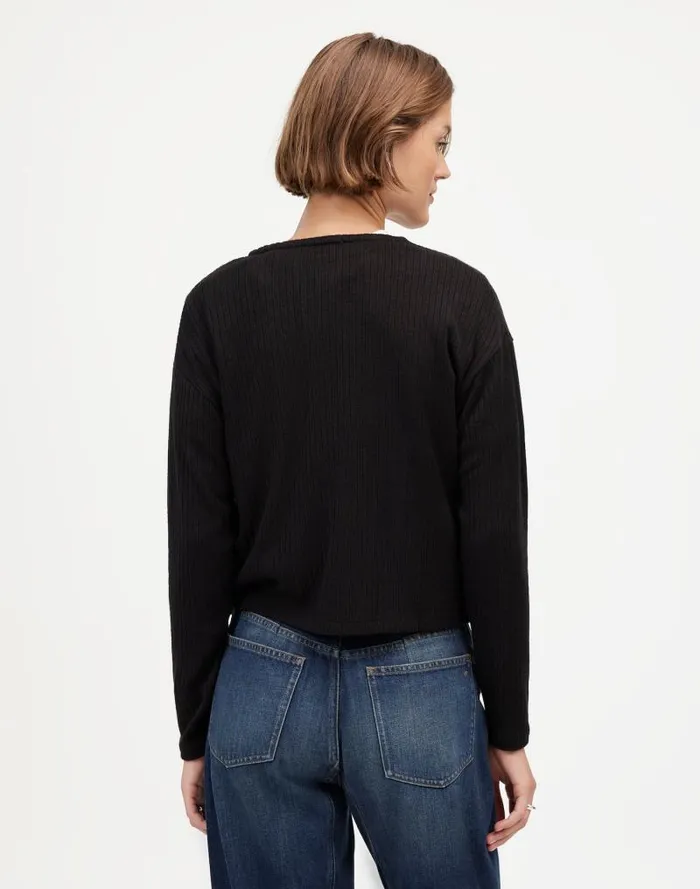 Women Relaxed ButtonFront Cardigan Jet Black Madewell Sweaters