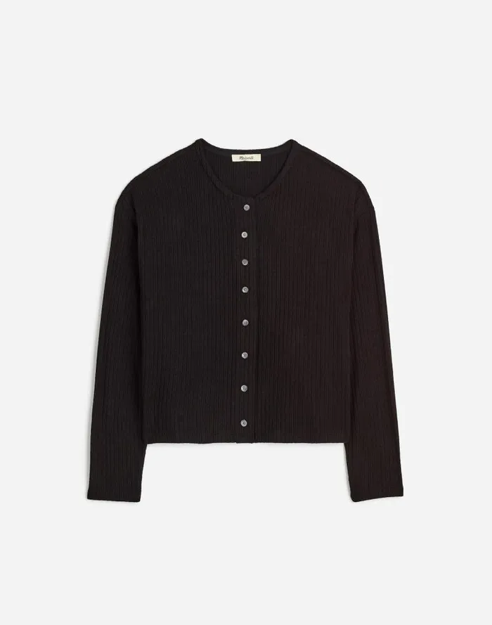 Women Relaxed ButtonFront Cardigan Jet Black Madewell Sweaters