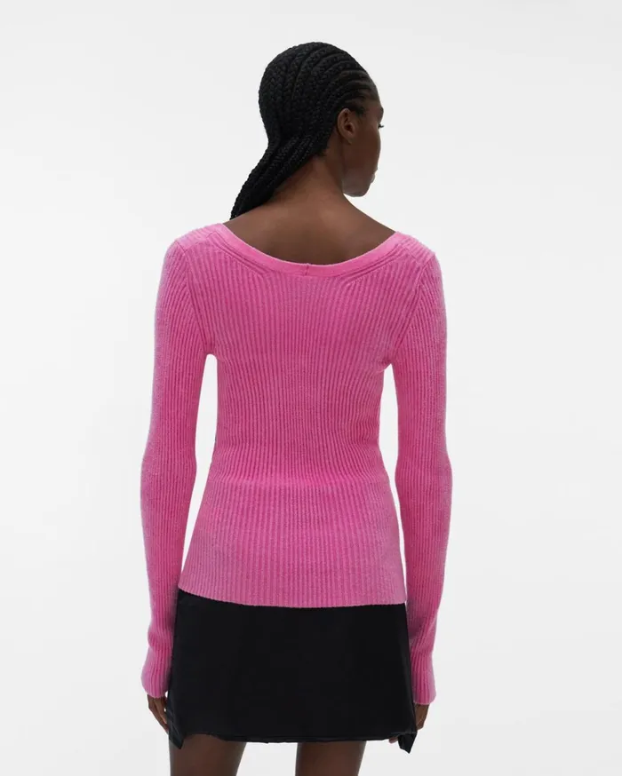 Women Rib Pullover Disco Pink Helmut Lang Sweaters