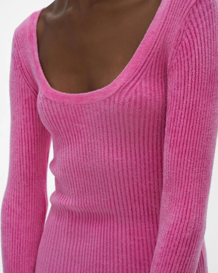 Women Rib Pullover Disco Pink Helmut Lang Sweaters
