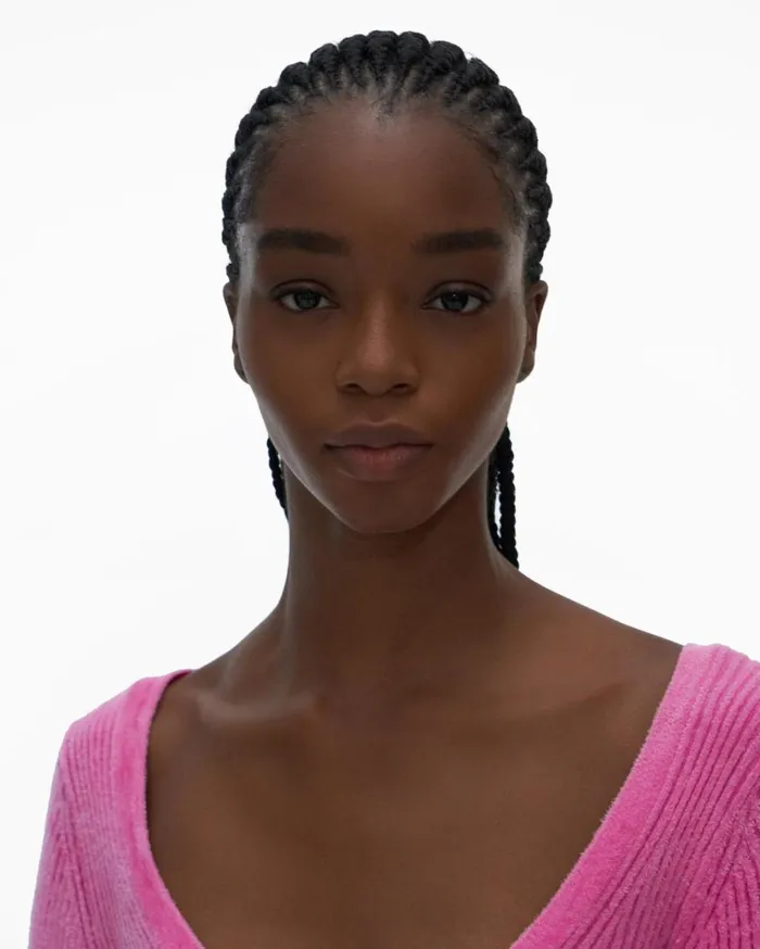 Women Rib Pullover Disco Pink Helmut Lang Sweaters