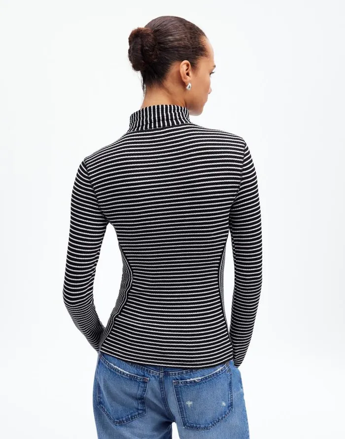 Women Ribbed Turtleneck LongSleeve Tee Winter White Madewell Tees