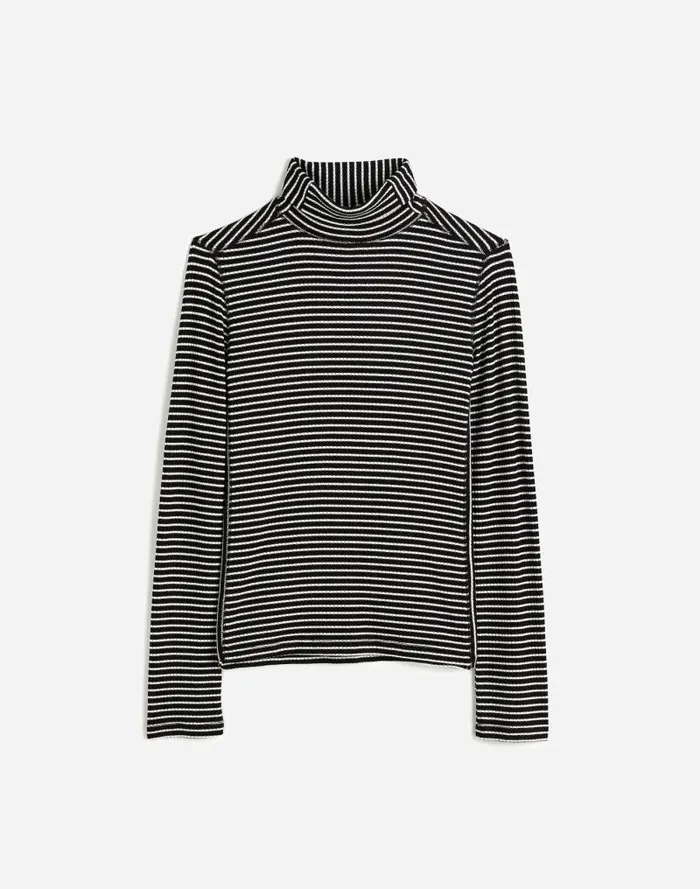 Women Ribbed Turtleneck LongSleeve Tee Winter White Madewell Tees