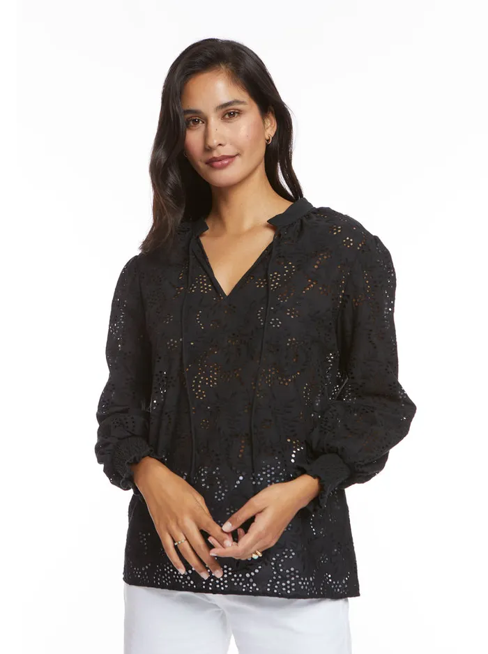 Women Robert Graham Tops JORDYN BLOUSE BLACK