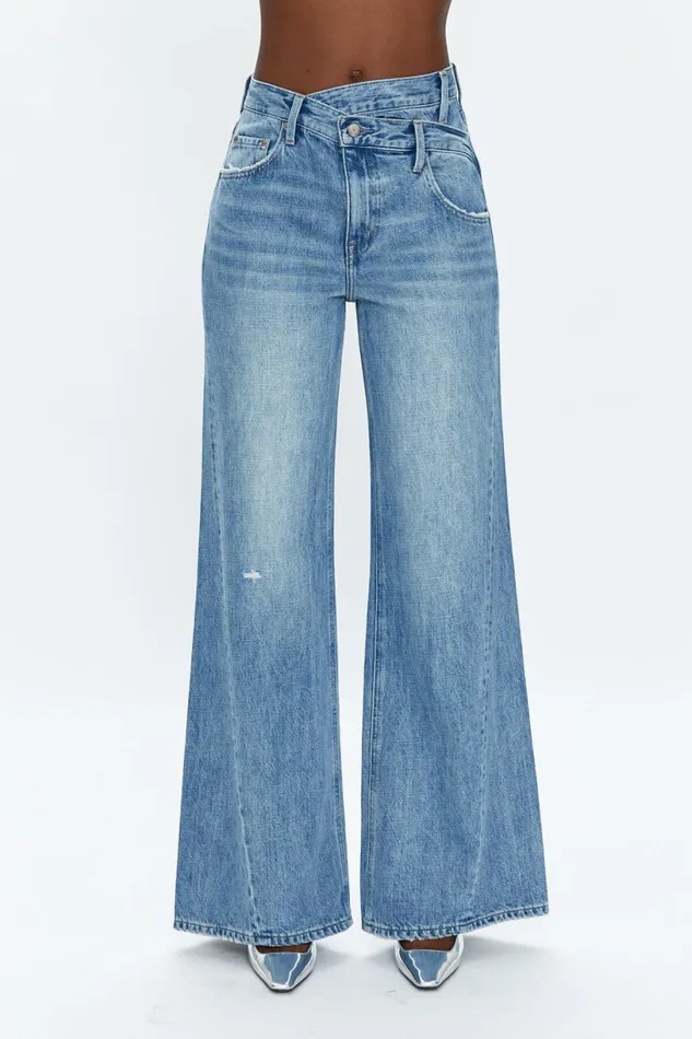 Women Ruby High Rise Palazzo W Crossover Jean 8211 Bell Vintage Pistola Denim Denim