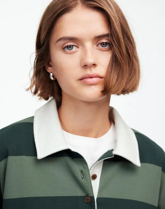 Women Rugby LongSleeve Polo Shirt Luxury Forest Madewell Tees