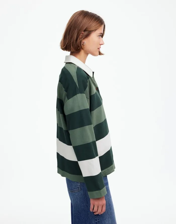 Women Rugby LongSleeve Polo Shirt Luxury Forest Madewell Tees