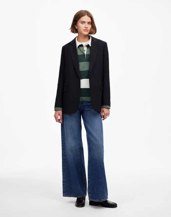 Women Rugby LongSleeve Polo Shirt Luxury Forest Madewell Tees