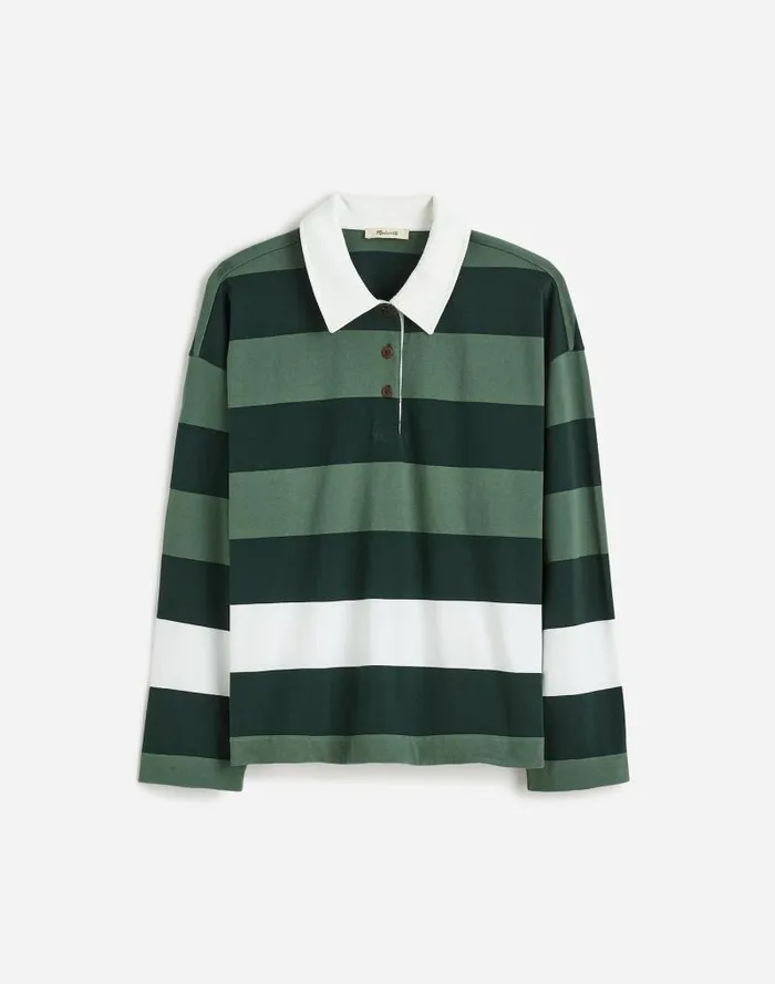 Women Rugby LongSleeve Polo Shirt Luxury Forest Madewell Tees