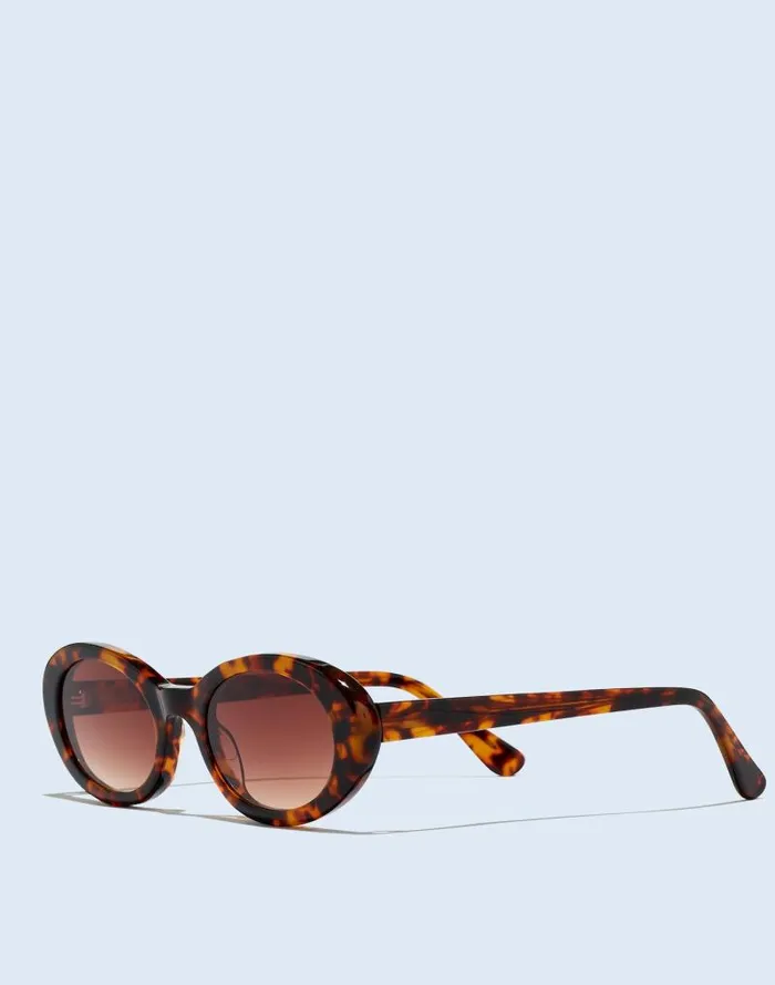 Women Russell Oval Sunglasses Afterglow Red Tort Madewell Sunglasses