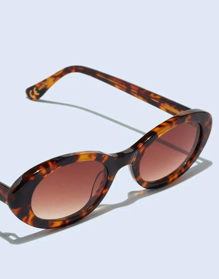 Women Russell Oval Sunglasses Afterglow Red Tort Madewell Sunglasses