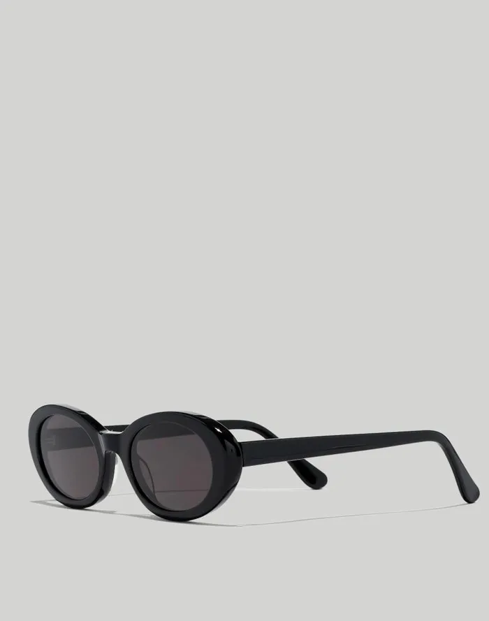 Women Russell Oval Sunglasses True Black Madewell Sunglasses