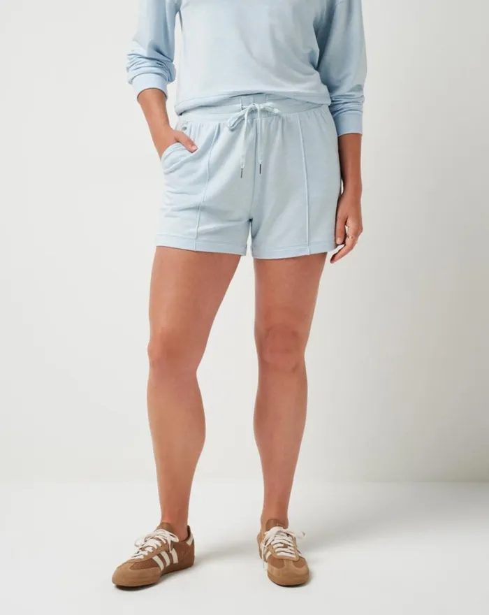 Women SALT IN THE AIR CLOUD FRENCH TERRY SHORT Heather Baby Blue TravisMathew Shorts