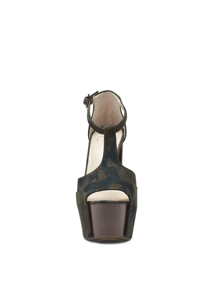 Women Sandals Jessica Simpson Dany TStrap Platform Sandal In Camo Camo Green
