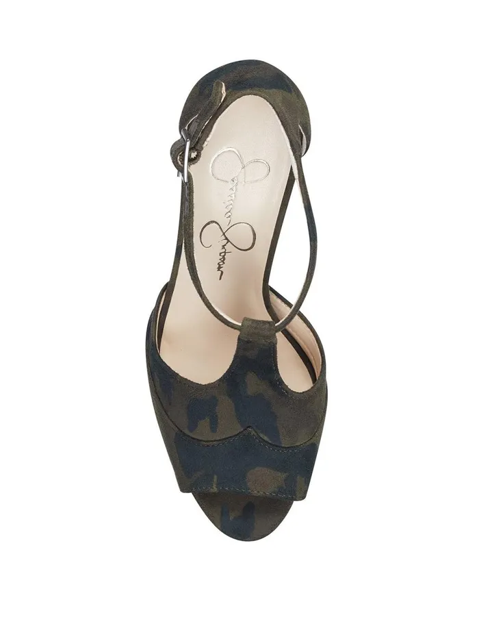 Women Sandals Jessica Simpson Dany TStrap Platform Sandal In Camo Camo Green