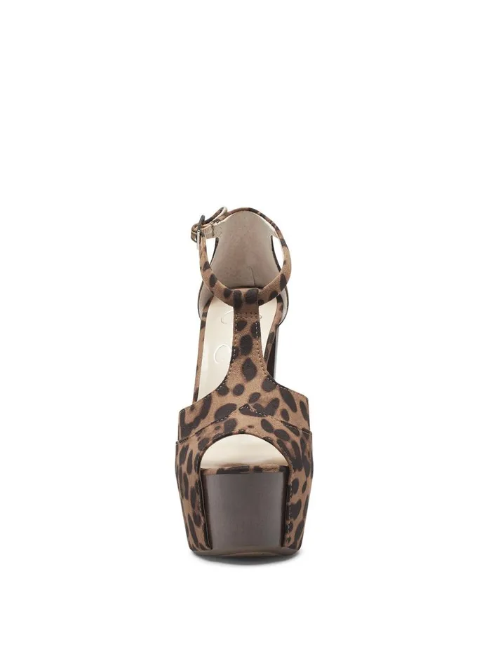 Women Sandals Jessica Simpson Dany TStrap Platform Sandal In Leopard Natural Leopard
