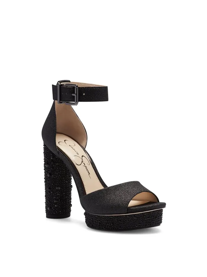 Women Sandals Jessica Simpson Everyn Platform Sandal In BlackSparkle Black Sparkle