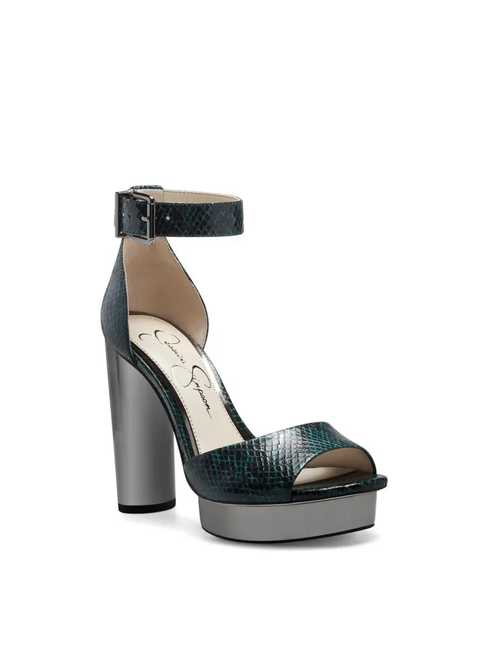 Women Sandals Jessica Simpson Everyn Platform Sandal In Rainforest Green Snake Rainforest Green Snake