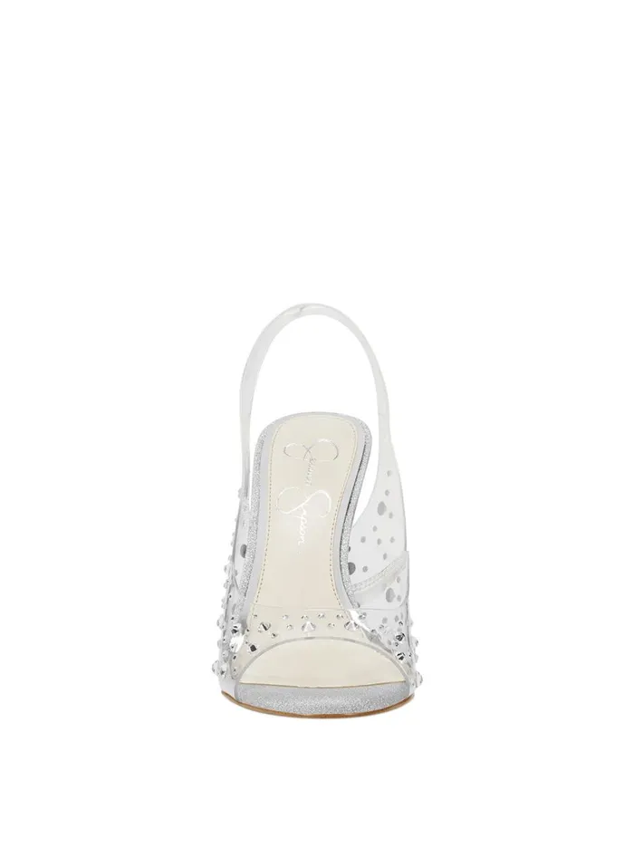 Women Sandals Jessica Simpson Jaisey High Heel In Clear Clear Embellished