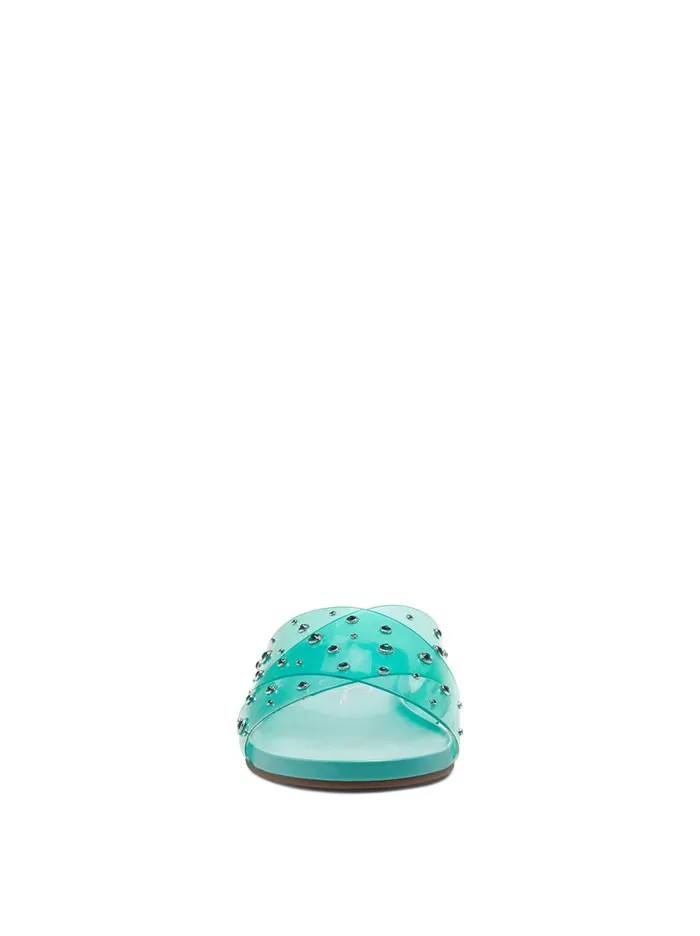 Women Sandals Jessica Simpson Tislie Slide In Seabreeze Seabreeze And Blue Stones