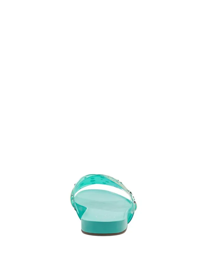 Women Sandals Jessica Simpson Tislie Slide In Seabreeze Seabreeze And Blue Stones
