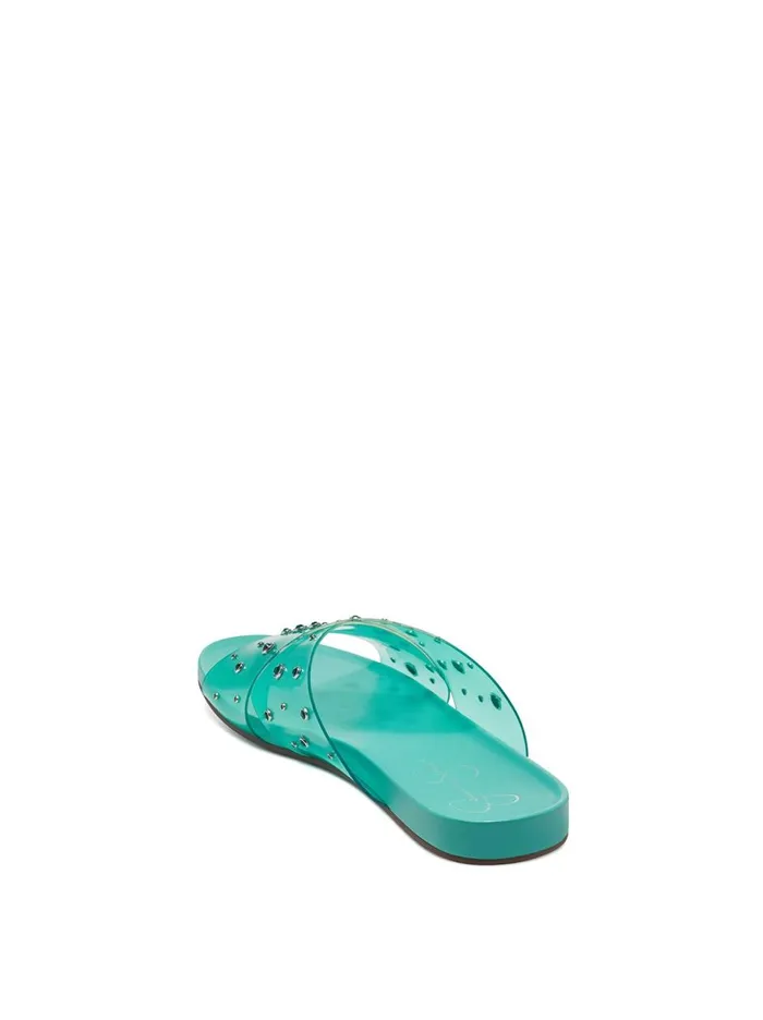 Women Sandals Jessica Simpson Tislie Slide In Seabreeze Seabreeze And Blue Stones