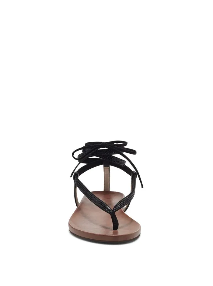 Women Sandals Jessica Simpson Tylia Thong Flat In Black Black