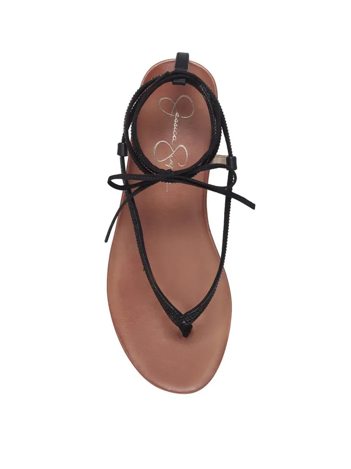 Women Sandals Jessica Simpson Tylia Thong Flat In Black Black