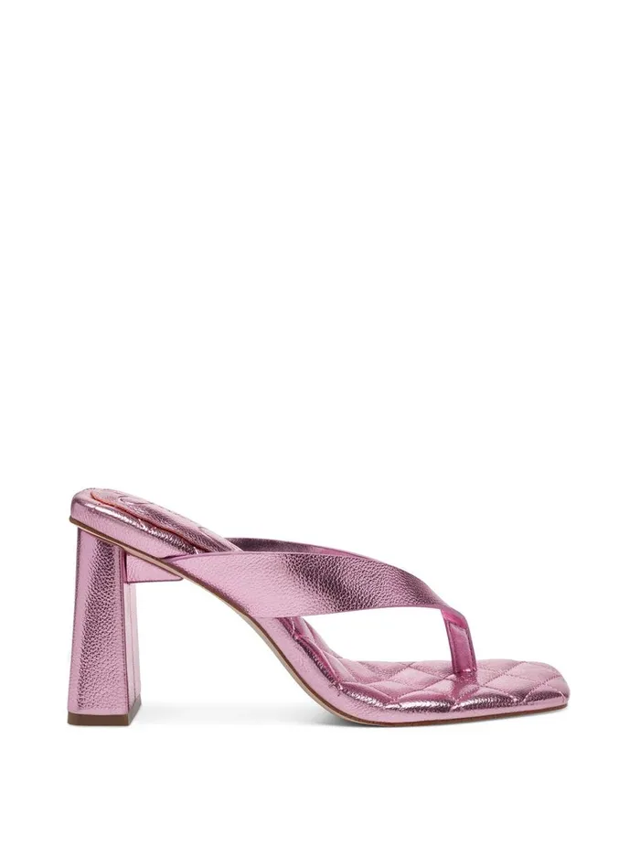 Women Sandals Jessica Simpson Zayde Thong Slide In Pink Metal Pink