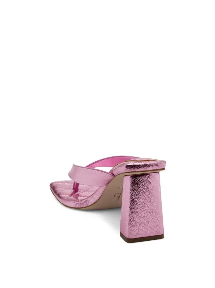 Women Sandals Jessica Simpson Zayde Thong Slide In Pink Metal Pink