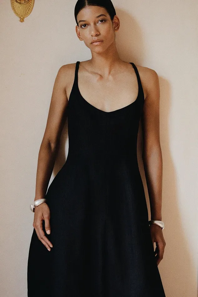 Women Sanne Midi Dress Black Faithfull The Brand Dresses Women Sanne Midi Dress Black Faithfull The Brand Dresses