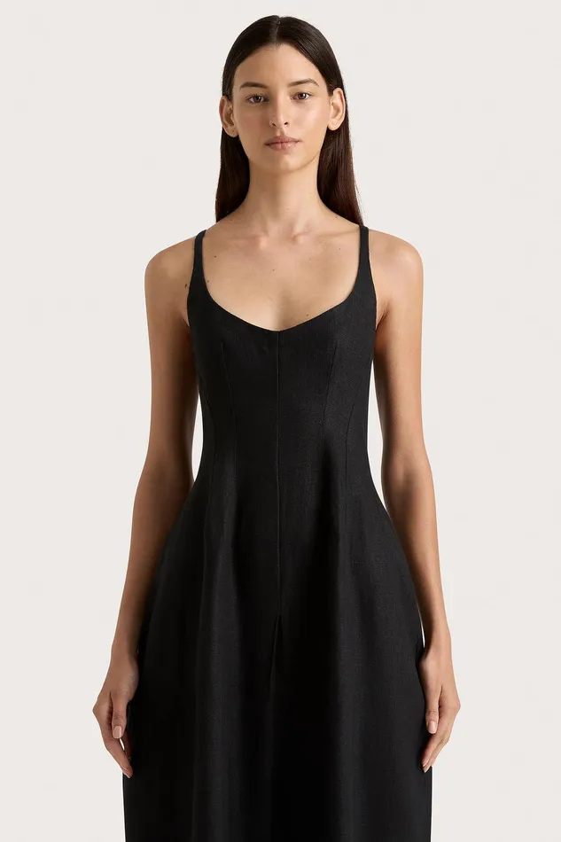 Women Sanne Midi Dress Black Faithfull The Brand Dresses Women Sanne Midi Dress Black Faithfull The Brand Dresses