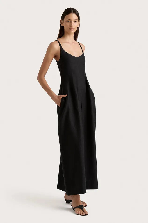 Women Sanne Midi Dress Black Faithfull The Brand Dresses Women Sanne Midi Dress Black Faithfull The Brand Dresses