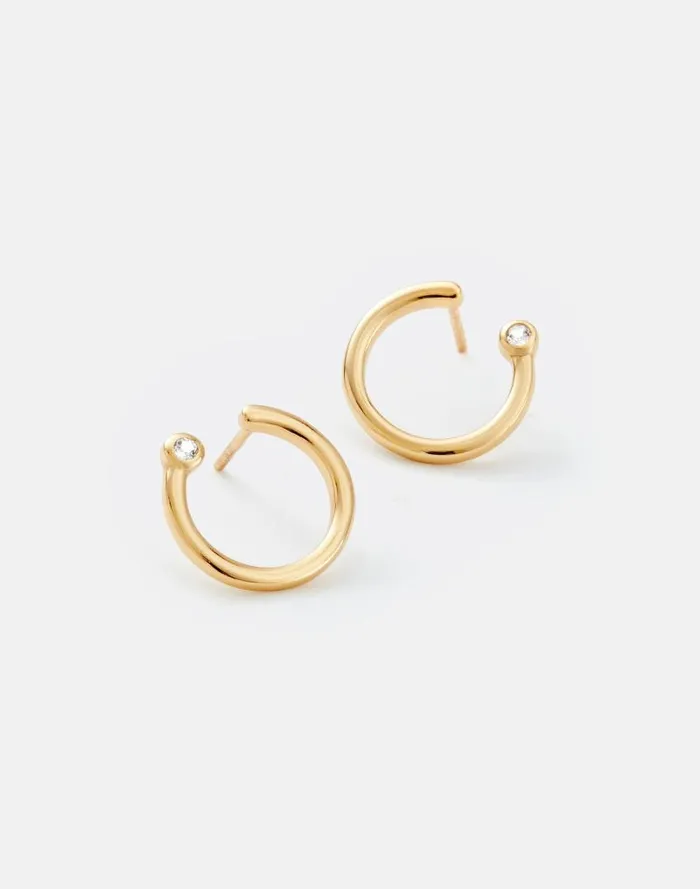 Women Sara Patino Jewelry Circle Stud Earrings Gold Madewell Jewelry