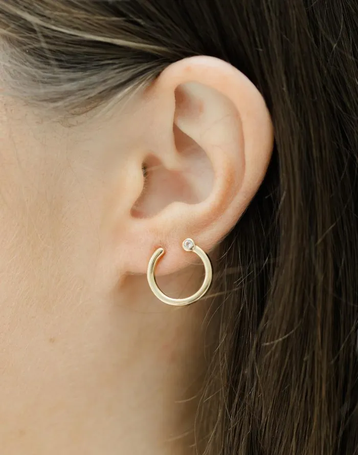 Women Sara Patino Jewelry Circle Stud Earrings Gold Madewell Jewelry