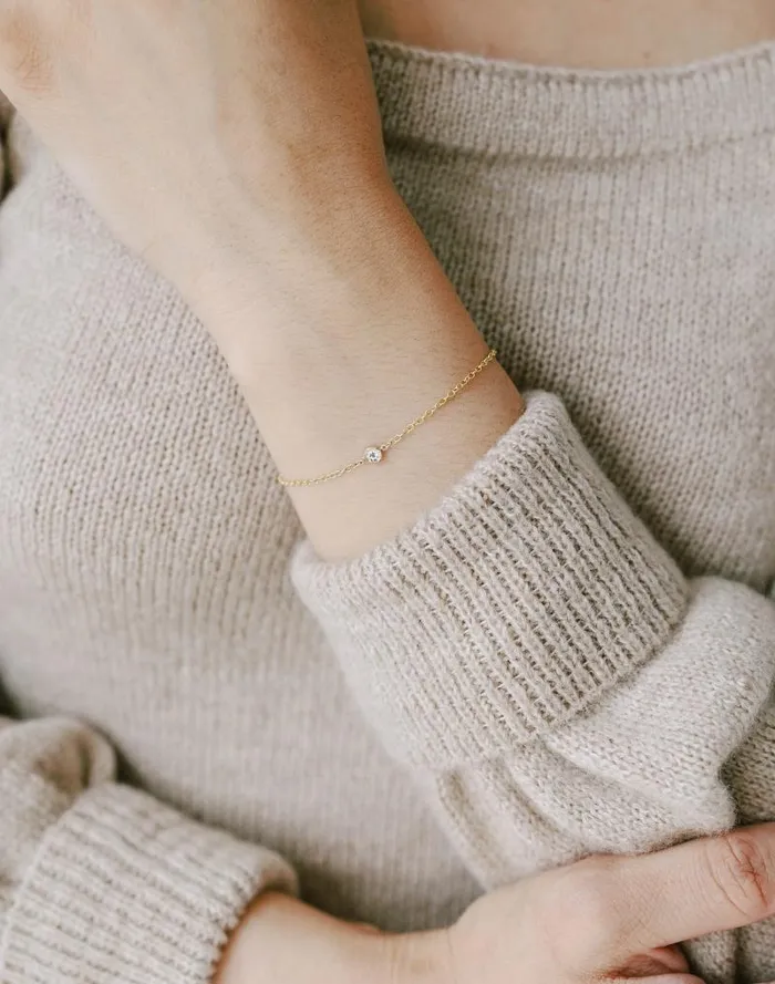 Women Sara Patino Jewelry White Topaz Bracelet Gold Madewell Jewelry
