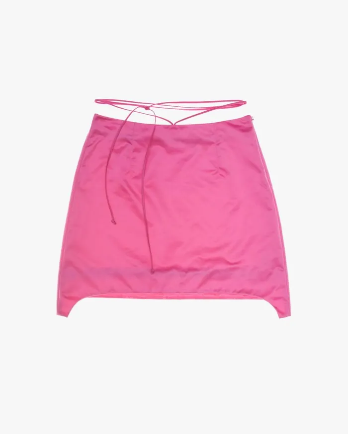 Women Satin Mini Skirt Disco Pink Helmut Lang Skirts
