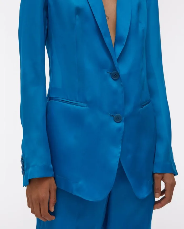 Women Satin Organza Blazer Topaz Helmut Lang Jackets