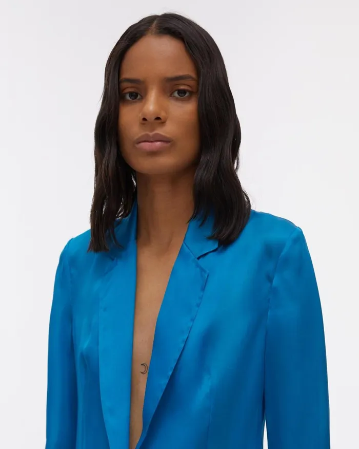 Women Satin Organza Blazer Topaz Helmut Lang Jackets