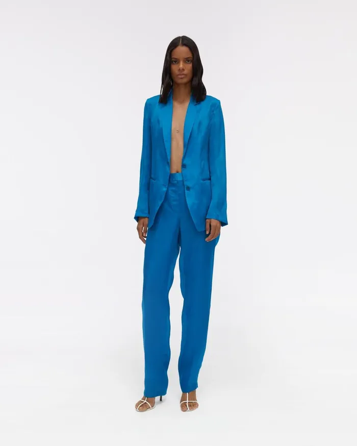 Women Satin Organza Blazer Topaz Helmut Lang Jackets