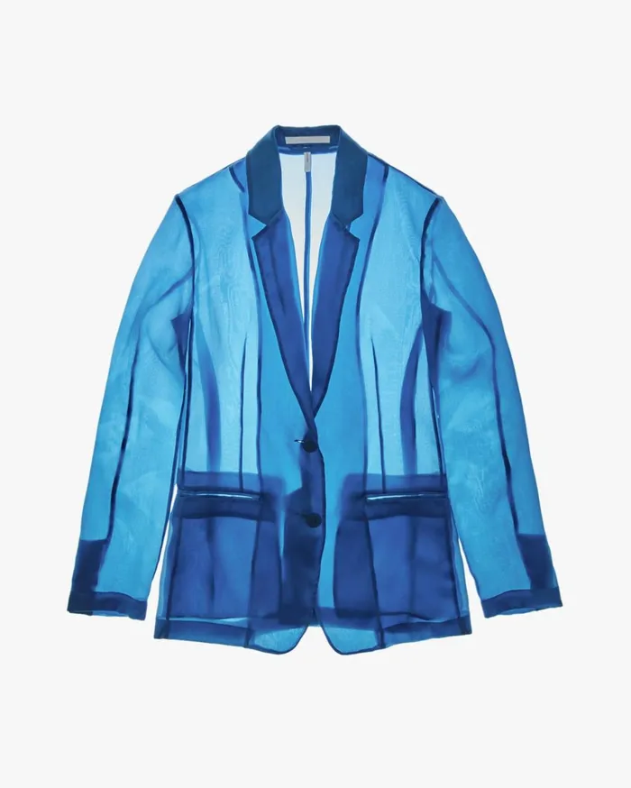 Women Satin Organza Blazer Topaz Helmut Lang Jackets