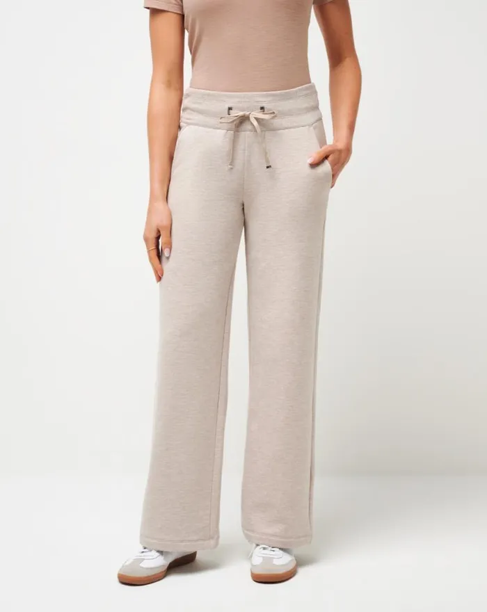 Women SAVE THE DAY WIDE LEG PANT Heather Natural TravisMathew Pants