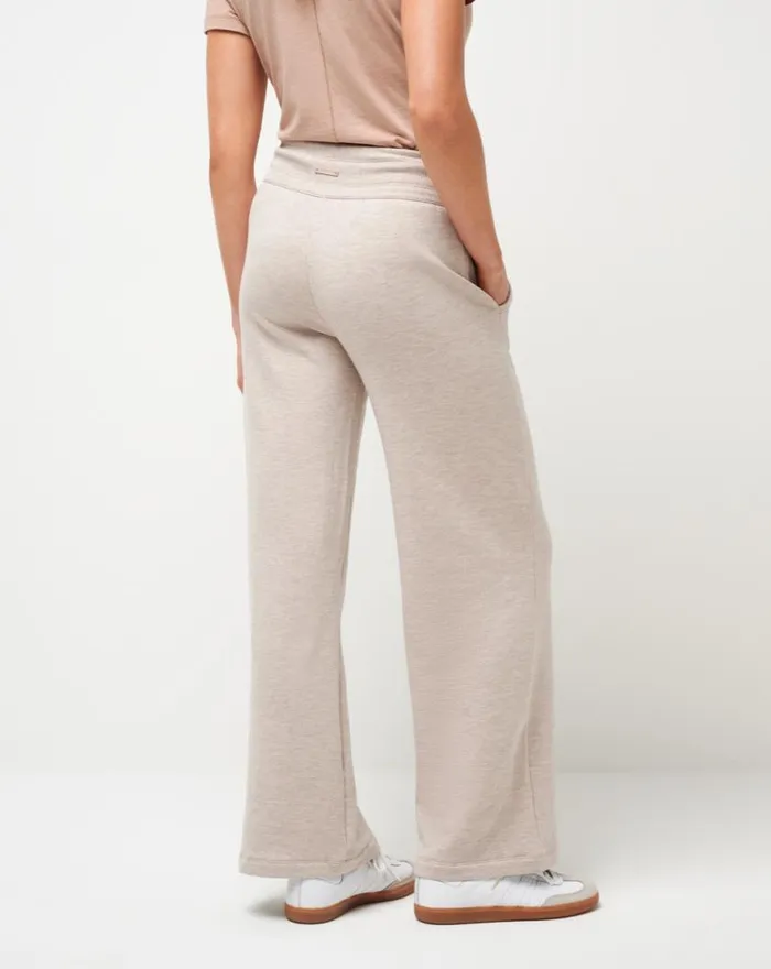Women SAVE THE DAY WIDE LEG PANT Heather Natural TravisMathew Pants