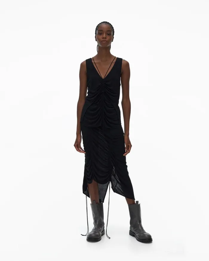 Women Scala Ruched Top Basalt Black Helmut Lang Tops