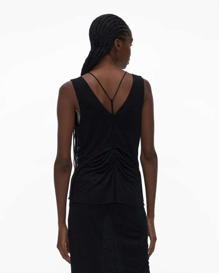 Women Scala Ruched Top Basalt Black Helmut Lang Tops