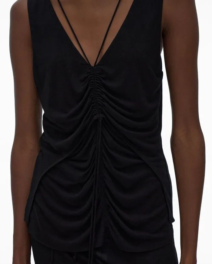 Women Scala Ruched Top Basalt Black Helmut Lang Tops