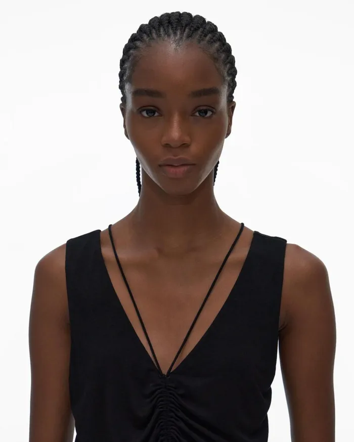 Women Scala Ruched Top Basalt Black Helmut Lang Tops