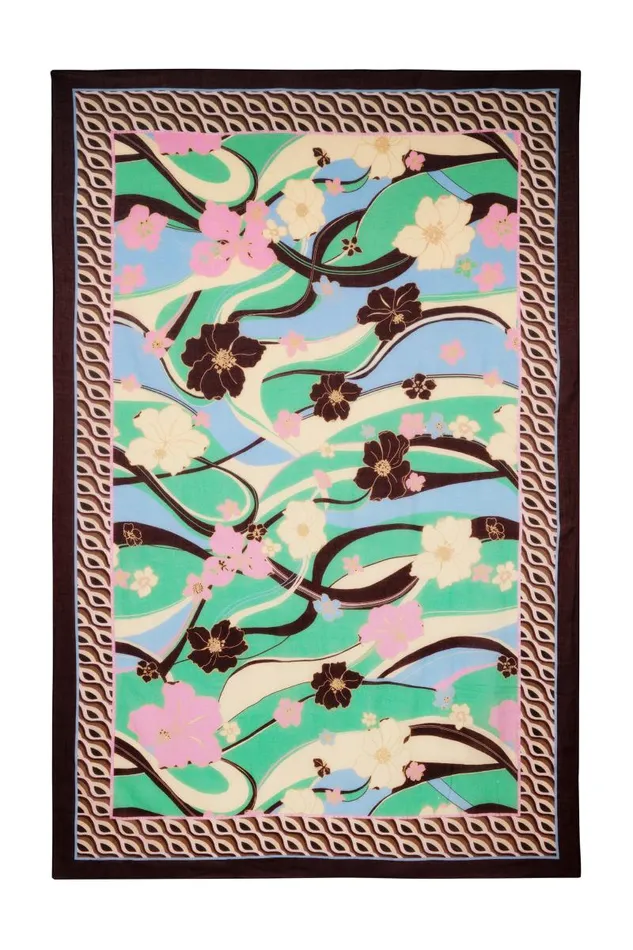 Women Scarves RIXO Mahon Tropical Hibiscus Wave Women Scarves RIXO Mahon Tropical Hibiscus Wave