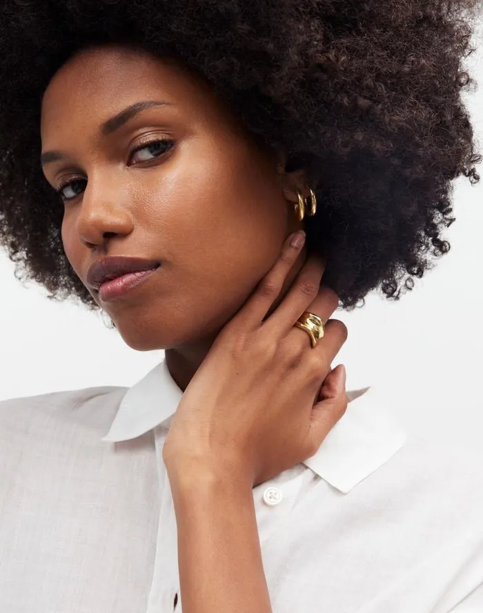 Women Sculpted Ring Pale Gold Madewell Jewelry